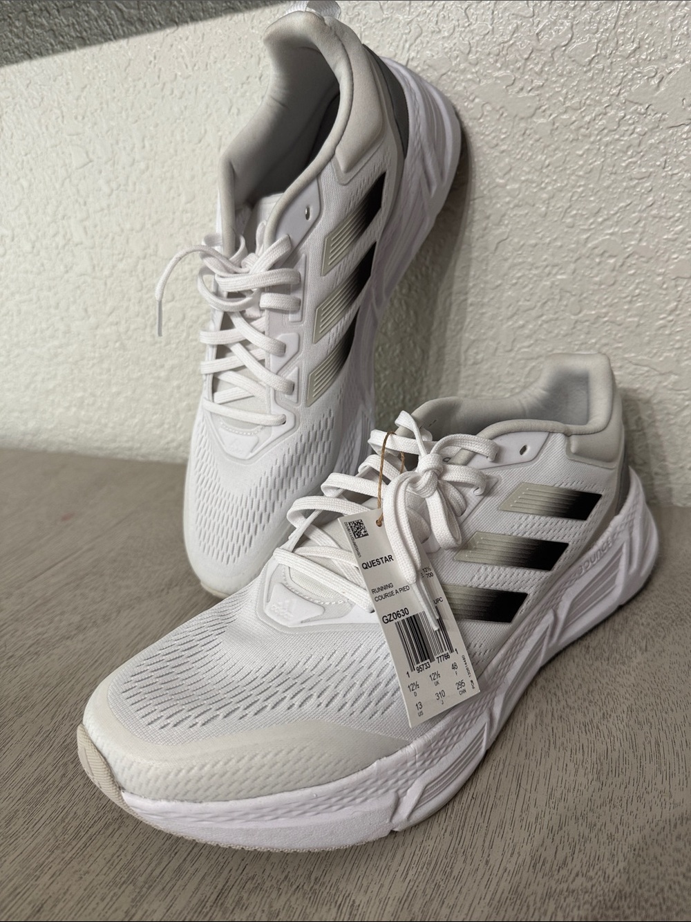 ADIDAS White Athletic Running Shoes MENS